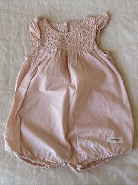 Newbie Pink Cotton Bubble Romper 9 Months